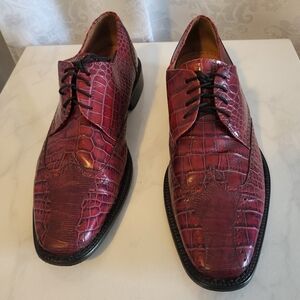 Stacy Adams Signature Genuine Lizard Men's Oxford Dress Shoes, Size 10,Red